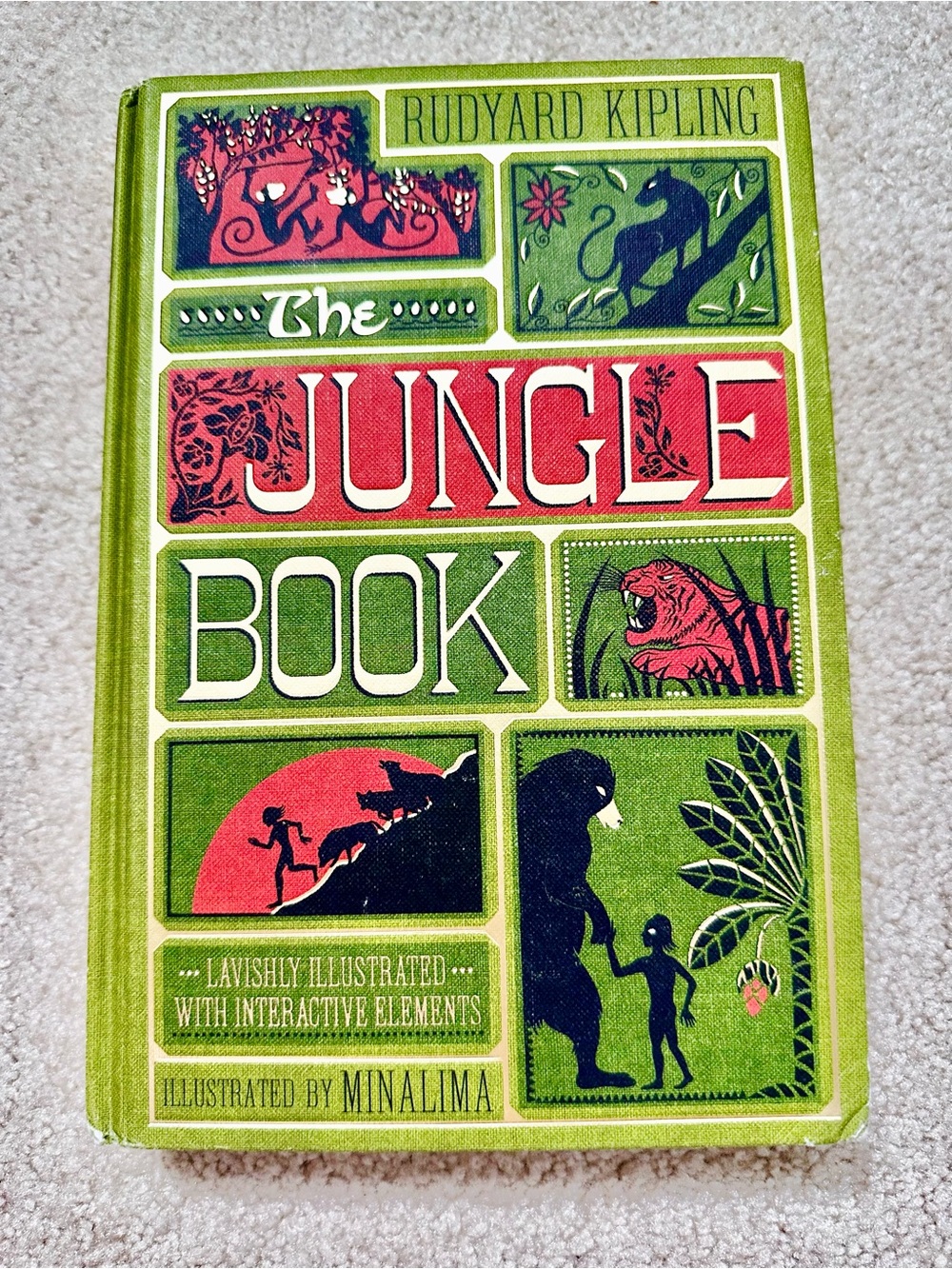 Minalima The Jungle Book Hardcover - Green Illustrated Edition with pop ups